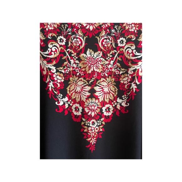 JM Collection Floral-Embellished Flared Sleeve Top-Size 1X-Black - Picture 4 of 6